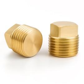 Alrhso 2 Pack Boat Drain Plugs 1/2 Inch NPT Hull Spare Garboard Brass Drain Plug Solid Drains Plugs Fits Most Boat Hulls, Livewell and Lawn Roller Plug