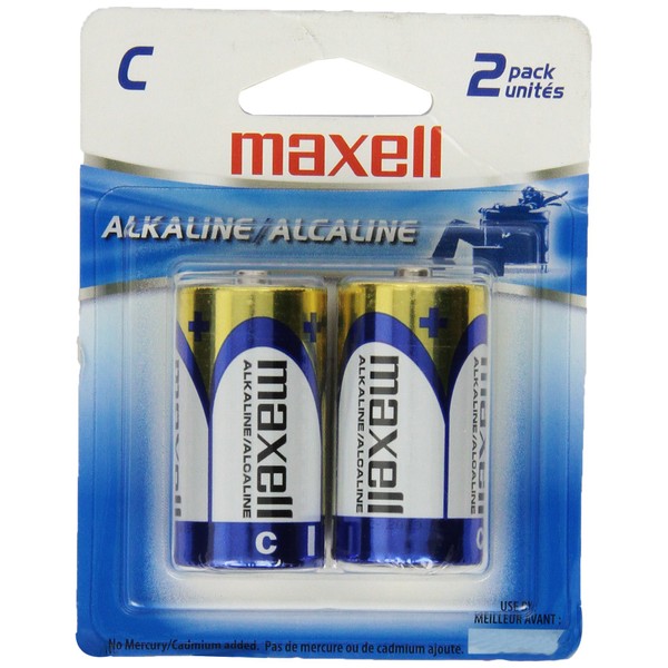Maxell 723320 Long-Lasting High Value Dependable Alkaline Battery Ready-to-go High Compatibility C Cell 2-Pack