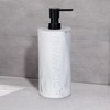 Indecor Home Resin White Marbled Body Wash Engraved Bottle Refillable