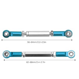 Alomejor Steering Pull Rod RC Steering Servo Pull Rod Metal Steering Arm Tie Rod Ends Connection for WPL/MN/Feiyu, blue