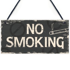 RED OCEAN No Smoking Area Hanging Sign Hotel Garden Pub Bar Door Wall Outside Warning Plaque