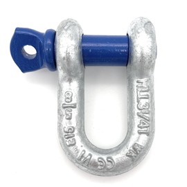 Straight Shackle with Eye Bolts - 0.5 t Load Capacity - Pack of 2 - Hot-Dip Galvanised Steel, Corrosion Resistant - Bolt Diameter 8 mm - Certified & Heavy Duty - Choice of Size & Quantity - 0.33t to