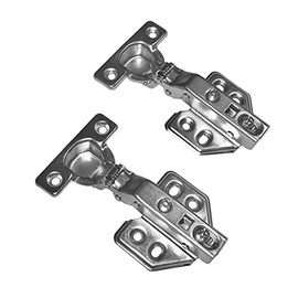 Luokim 26mm Mini Cup Soft Close Hinge for Thin Door Inset Concealed Cabinet Hinge with Screws Nickel Finish 2 Pcs