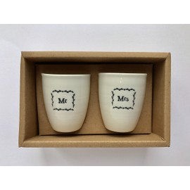mr & mrs egg cups in a box by east of india