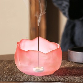 HttDog Incense Holder, Glass, Stylish, 2 in 1 Incense Plate, Buddhist Altar Plate, Healing Incense Burner, Tea Ceremony, Purification, Yoga Classroom, Office, Entryway, Tea Room, Stability, Meditation