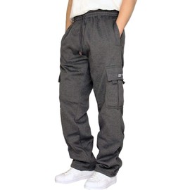 CEHT Men's Cargo Sweatpants Joggers Casual Pants with Pockets for Hiking Athletic Workout Dark Grey