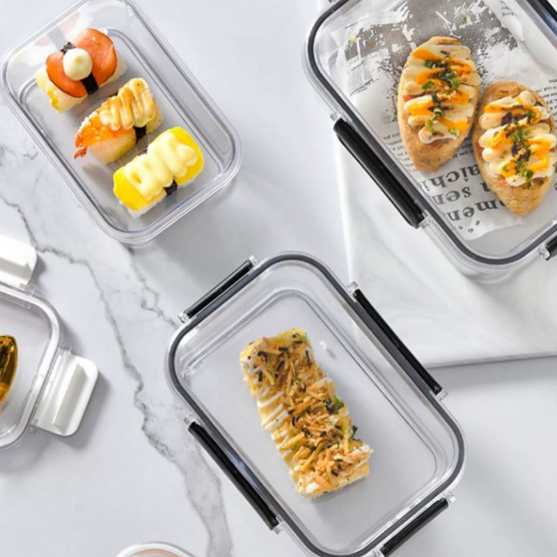 2PCS Food Storage Container Food Grade Clear Refrigerator Organizer Box