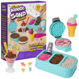 Kinetic Sand Scents, Ice Cream Treats Playset with 3 Colors Scented Play Sand & 6 Tools, Sensory Toys for Kids Ages 3 and up