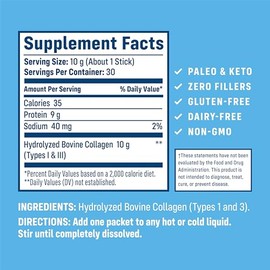 NativePath Collagen Peptides Stick Packs – Hydrolyzed Type 1 & 3 Grass-Fed Collagen Protein for Hair, Skin, Nails & Joints – Unflavored Travel Packets