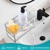 Sinnsally Kitchen Sponge Holder,Sink Caddy Organizer with High Brush Holder,Stainless