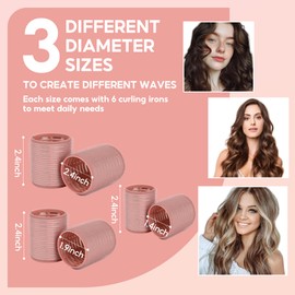 xnicx 18pcs Hair Rollers,Self Grip Ceramic Ionic Thermal Hair Roller Hair Curlers,Large Hair Rollers Curlers for Hair Volume Hair Curling,Hair Curlers no Heat for Long Short Hair(Pink)