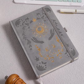 MGGAO Dotted Journal Notebook for Women Men, Journals for Writing, A5 Aesthetic Dot Notebook for Work, Travel, School, 190 Numbered Pages, 14.7 x 21.4 cm