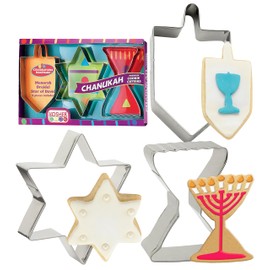 The Kosher Cook Hanukkah Stainless Steel Chanukah Cookie Cutters, 3 Piece Set