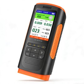 Indoor Air Quality Tester, 7-in-1 Accurate HCHO Formaldehyde TVOC Meter PM2.5 PM1.0 PM10 Detector, Portable Temperature Humidity Meter for Home Office Car, 2.8” HD Display, Sound & Color Alarm