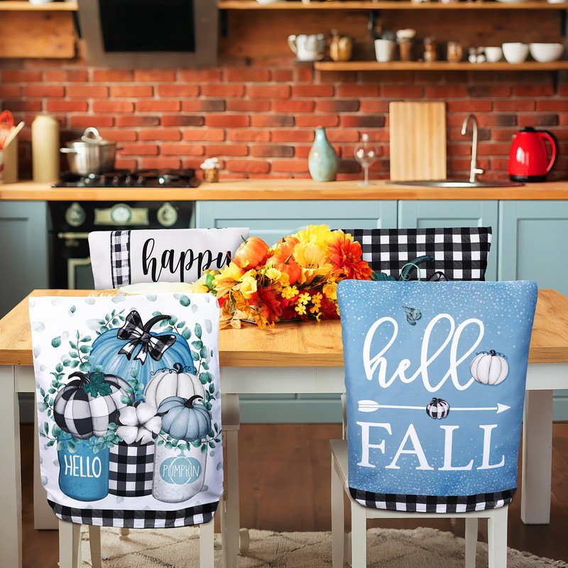 Windkream 6 Pcs Fall Chair Covers Set Autumn Chair Back