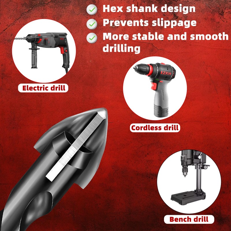 ZKH 10 PCS Masonry Drill Bit Set, Cement drill bits
