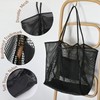 Hoxis Canvas Mesh Bag, Net Bag, Tote Bag, Shopping Bag,