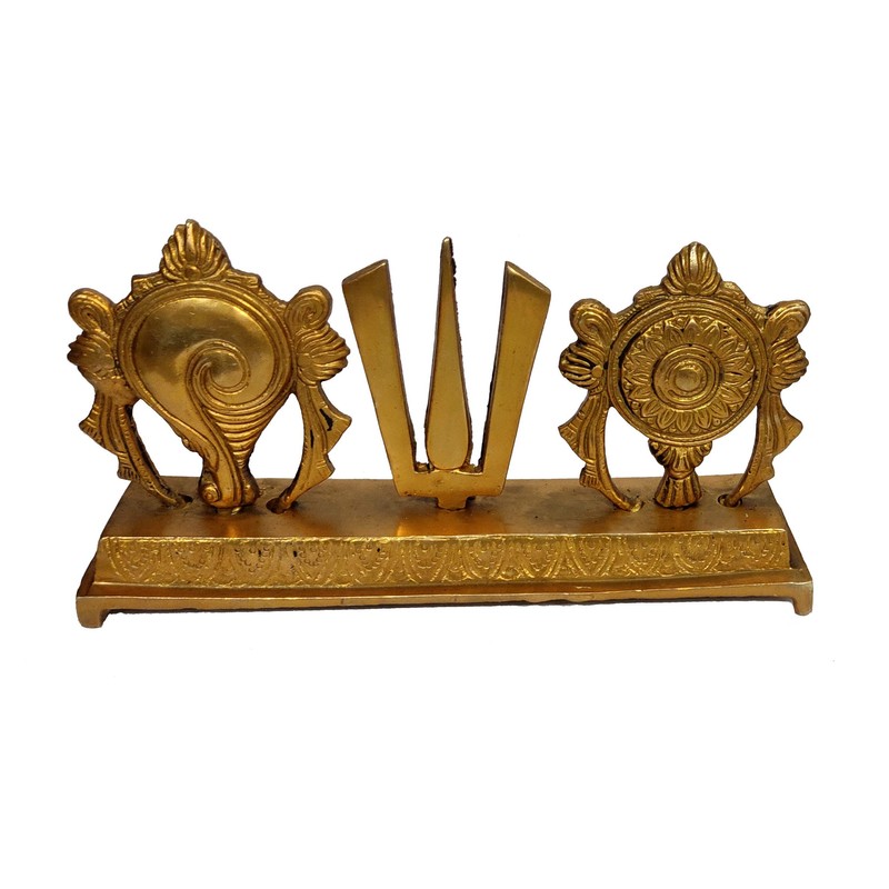 Purpledip Brass Idol Tirupathi Balaji Shankh Chakra Tilak: Padmanabha Swami
