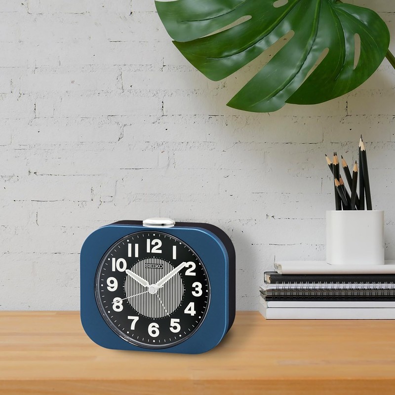Seiko Kyoda II Non Ticking Bedroom Alarm Clock, 4 Inch,