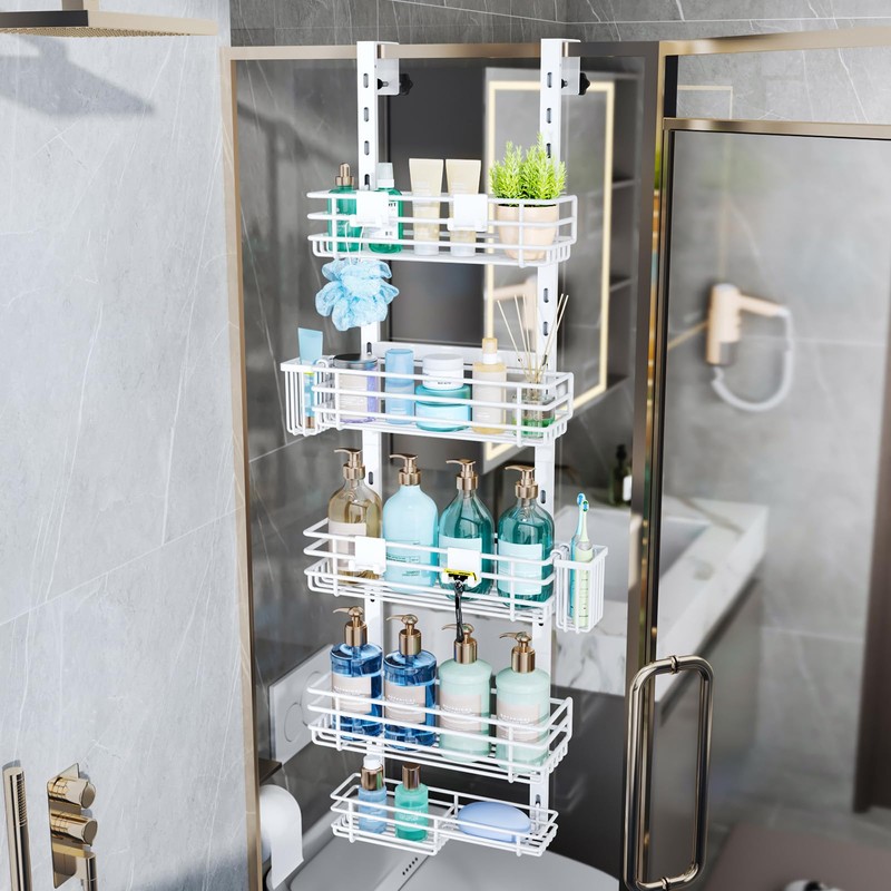 Consumest Over The Door Shower Caddy - 5 Tier Adjustable