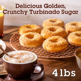 IN THE RAW Sugar In The Raw Granulated Turbinado Cane Sugar, No erythritol, Pure Natural Sweetener, Hot & Cold Drinks, Coffee, Cooking, Baking, Vegan, Gluten-Free, Non-GMO, Bulk Sugar, 4lb Bag (1-Pack)