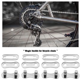 eMagTech 10 Pairs Single Speed Removable Quick Split Chain Link Bicycle Chain Connector Missing Link Jointing Link for Single Speed Chain Carbon Steel