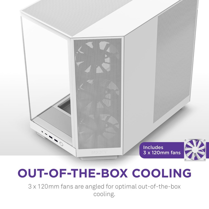 NZXT H6 Flow | CC-H61FW-01 | Compact Dual-Chamber Mid-Tower Airflow