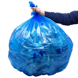 Reli. SuperValue 40-45 Gallon Recycling Bags (100 Count) Blue Trash Bags 40 Gallon - 45 Gallon Capacity (Made in USA) Large Blue Recycling Garbage Bags (31 Gal, 39 Gal, 45 Gal Compatible)