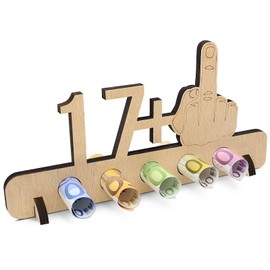 Sugeru Unusual Money Gifts 18th Birthday - 17 + 1 | Funny Funny Money Gifts Sign | Guest Book Gift | Wooden Deco for Anniversary Friends/Family/Man/Women Creative (18)