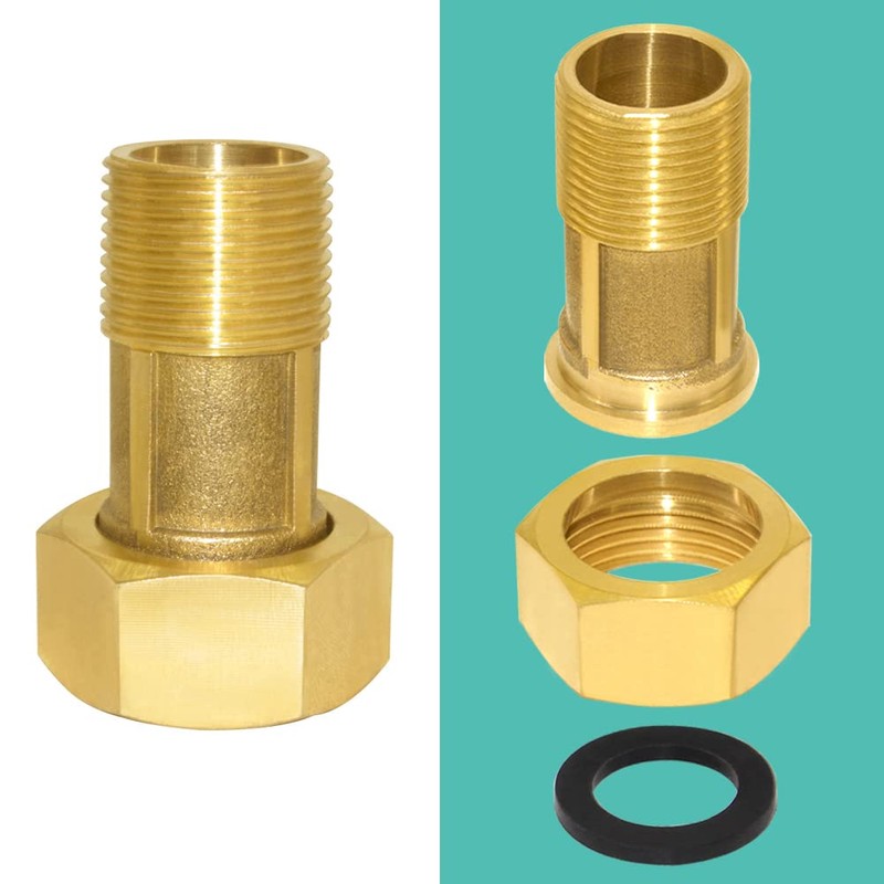 Joywayus Brass Water Meter Pipe Fitting Hex Nipple 3/4” NPS