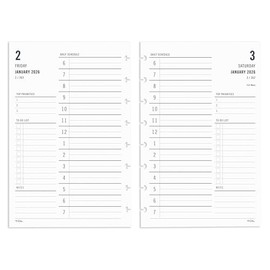 2026 TUL® Discbound Daily Planner Refill Pages, Junior Size, January To December
