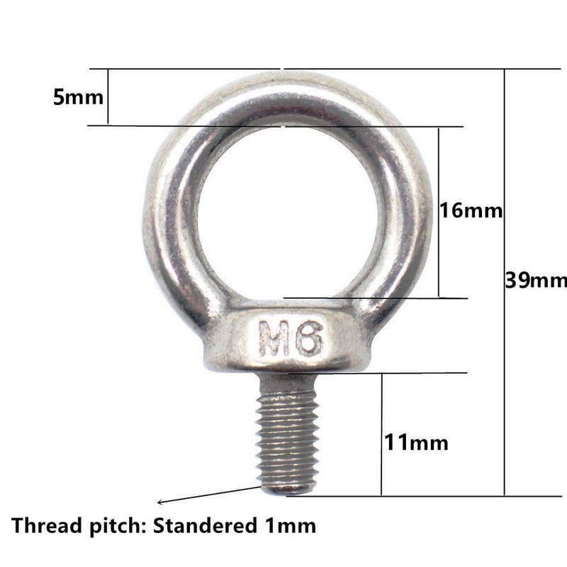 Eowpower 5 Pieces M6 Male Thread Machinery Shoulder Lifting Ring