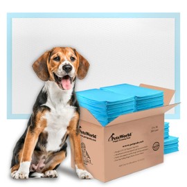 PETSWORLD Puppy Pads, 23x36 Inch, 200 Count - Puppy Pee Pads for Dogs, Tear Resistant, Economy Value, Super-Absorbent Polymer Gel Core, Perfect for Puppies, Smaller Dogs