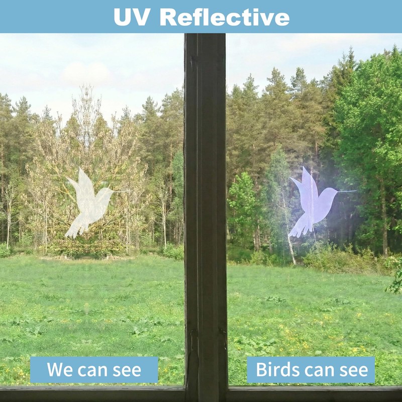 16Pcs Anti Collision Window Decals for Bird Strikes, UV Reflective