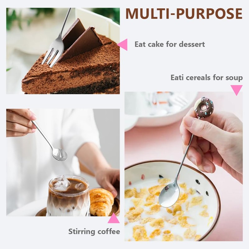 MIRKUZI Coffee Spoon & Mocha Spoon 4 Piece Spoon Set,