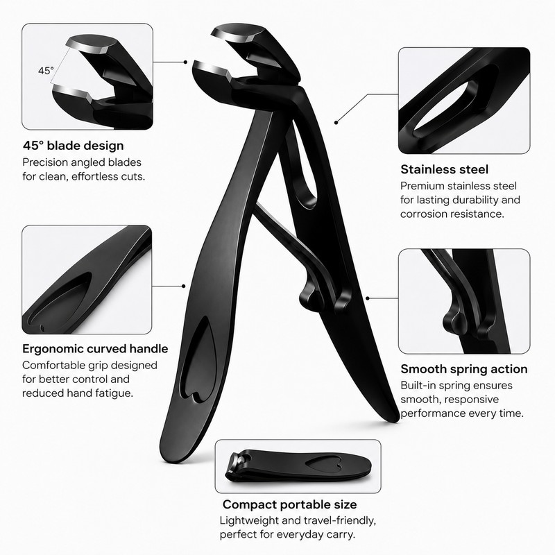 Stainless Steel Nail Clipper for Thick Fingernails & Toenails –