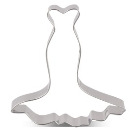 LILIAO Wedding Dress Cookie Cutter for Wedding/Engagement - 4 x 4.3 inches - Stainless Steel