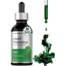 Liquid Chlorophyll Drops – 2 oz, Vegan, Non-GMO, Gluten-Free, Natural Peppermint Flavor