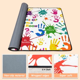 Colorful Handprints Kids Rug, Non-Slip Rugs for Babies and Infants, Large Area Rugs for Classroom, Play Rug for Kids Bedrooms Playroom, Ultra Soft Carpet Play for Nursery Washable 59 X 78.7 inch