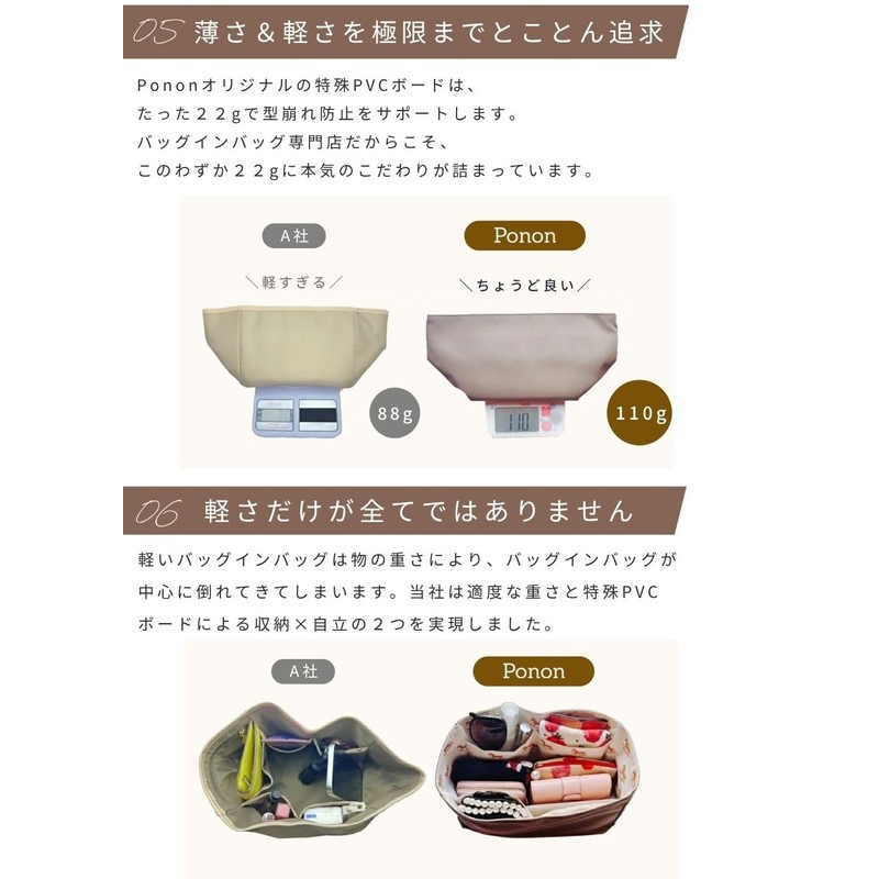 【Ponon】Bag-in-Bag for Hermes, Horse Pattern Waterproof, 5 Types Total, Bag-in-Bag,