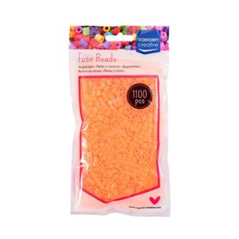 Vaessen Creative 5009-029 Ironing Beads, Neon Orange, 1100 Pieces, Beads for Crafts with Children, DIY Designing of Jewellery, Decorations and Other Craft Ideas, 5 mm