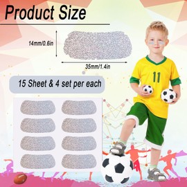 120Pcs Football Eye Stickers Sports Eye Black Stickers for Kids Adhesive Softball Eye Stickers for Team Spirit Accessories Sports Game Themed Supplies(Silver)