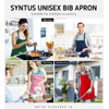 Syntus 12 Pack Bib Apron, Unisex Aprons Adjustable Waterdrop Resistant