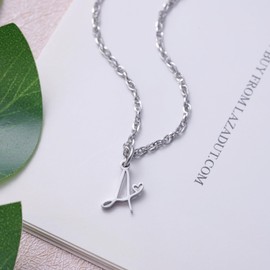 Initial A Necklaces for Niece, Niece Gift from Aunt Uncle, Aunt To Niece Birthday Christmas Graduation Gift, Niece Custom Name Necklace Jewelry Gift from Auntie, Silver