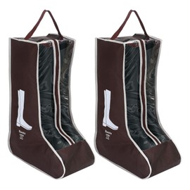 Chanumetal 2 Stück Stiefeltasche, Reitstiefeltasche für Stiefel Aufbewahrung, Schuhtasche Reise mit Tragegriff Oben, Schuhbeutel Reise, Reitstiefel Damen, Skistiefeltasche (Braun)