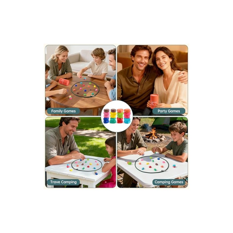 ESENHARBER Magnet Game with String, 20 Colorful Magnet Stones for