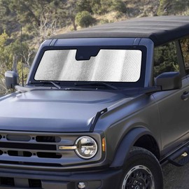 JAKISIMA Windshield Sun Shade, Shade Heat Shield Sunshade Windshield Window Sun Visor Accessories for Bronco 2021-2025 UV Rays & Heat Protection