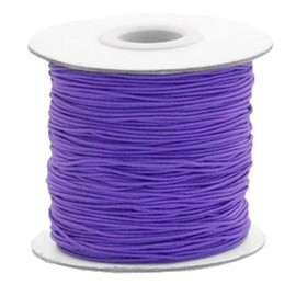 Sadingo Purple Rubber Band, 90 Metres, 1 mm, Bead Cord, Elastic, Round Cord, Rubber Cord for Bracelets, Jewellery, DIY