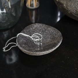 wohnfreuden Natural Stone Bowl Grey Round 10 cm – Stone Fruit Bowl Polished Decoration Storage