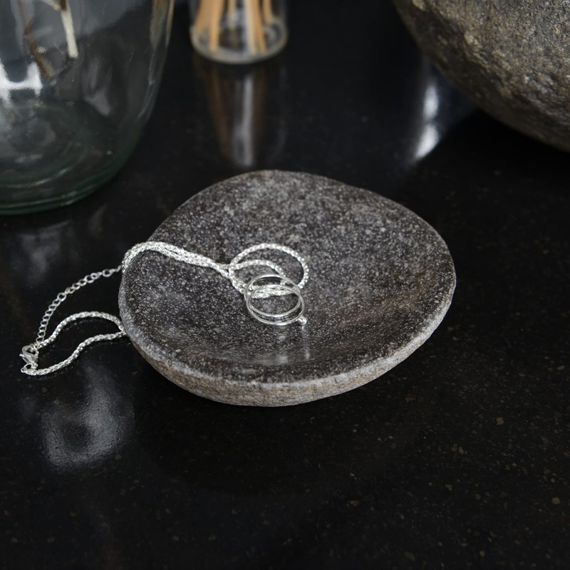 wohnfreuden Natural Stone Bowl Grey Round 10 cm – Stone